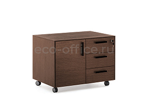 Тумба подкатная 3 ящика, дверь ENZO 109 502 ECL 01 Эвкалипт / Чёрный металл фото