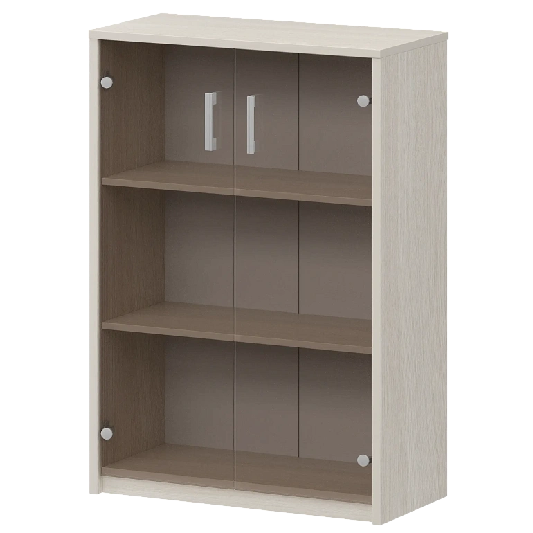 стеллаж средний с тонированным стеклом protech а-304/а-стл304тон ясень шимо фото