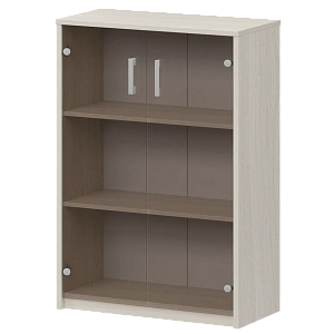 Стеллаж средний с тонированным стеклом Protech А-304/А-стл304тон Ясень шимо фото