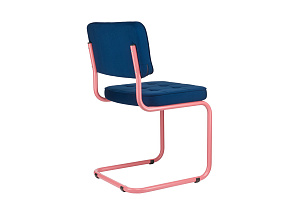 Конференц-кресло ECO-CHAIR COLOMBO Comfort CLM-05 Синий велюр / Винтажная роза металл фото
