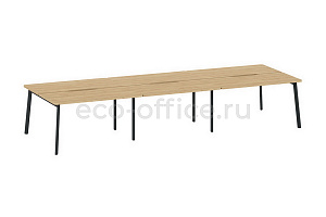 Бенч на 6 рабочих мест FLEX 6-bench 138*68 6Z (7016) Гикори / Графит фото