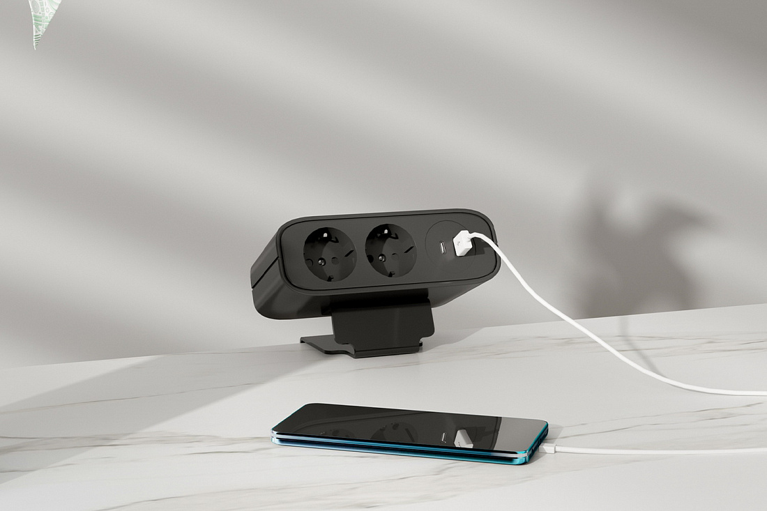 розеточные блоки teconik черный фото