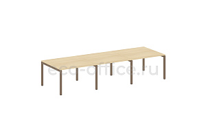 Стол переговорный (3 столешницы) METAL SYSTEM QUATTRO 5x5 50БП.ПРГ-3.2 Акация Лорка / Мокко металл фото