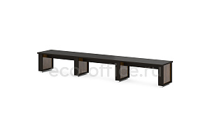 Стол для переговоров GRACE L-105 Дуб Линдберг тёмный / Tasso Nero фото
