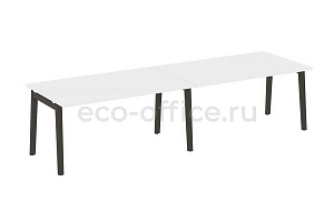 Стол переговорный (2 столешницы) ONIX WOOD OW.PRG-2.4 Белый Бриллиант / Дуб Тёмный фото