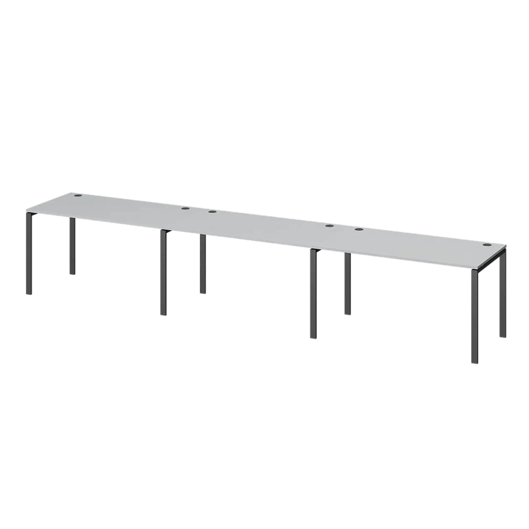 бенч линейный на 3 рабочих места protech амбл-004-3 серый/антрацит фото