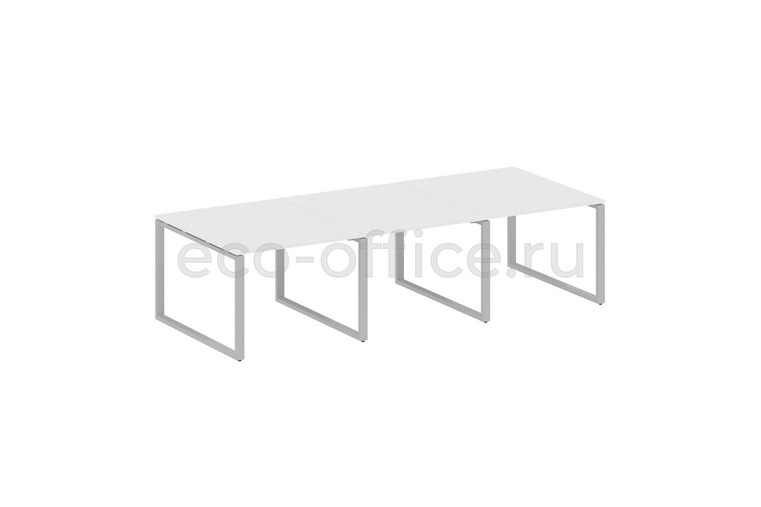 Стол переговорный (3 столешницы) METAL SYSTEM STYLE БО.ПРГ-3.1 Белый / Серый металл  стоимость