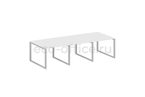 Стол переговорный (3 столешницы) METAL SYSTEM STYLE БО.ПРГ-3.1 Белый / Серый металл фото