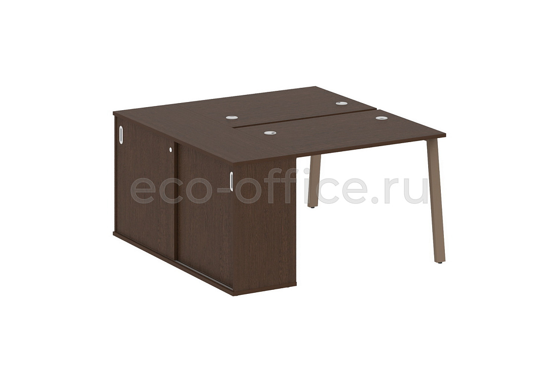 Рабочая станция с опорным шкафом-купе METAL SYSTEM STYLE БА.РС-СШК-1.1 Венге Цаво / Мокко металл  стоимость