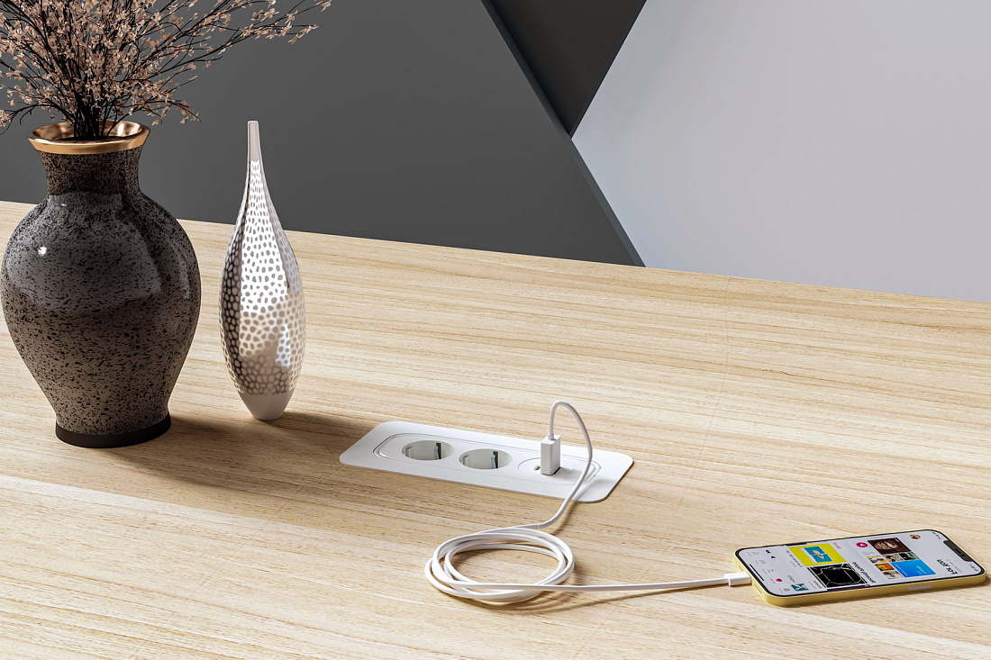 розеточный блок teconik ome021p.2-wh белый фото