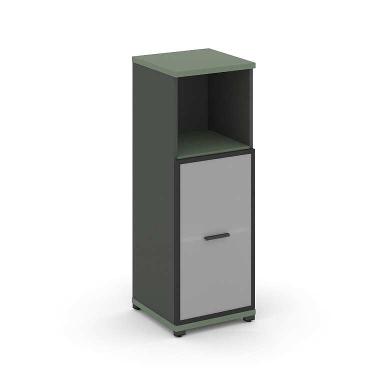 шкаф 1 узкая секция, 3 ниши concept cn.stu.e-313 rmb a кобо/антрацит/металл антрацит/сатин фото
