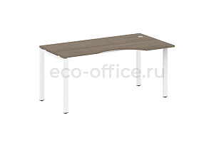Стол криволинейный правый METAL SYSTEM STYLE БП.СА-1 (R) Вяз Благородный / Белый металл фото
