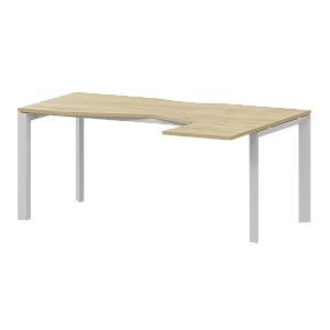 Стол эргономичный правый на металлокаркасе Protech НТМП.П-060.ПР Баттл Рок/Белый фото