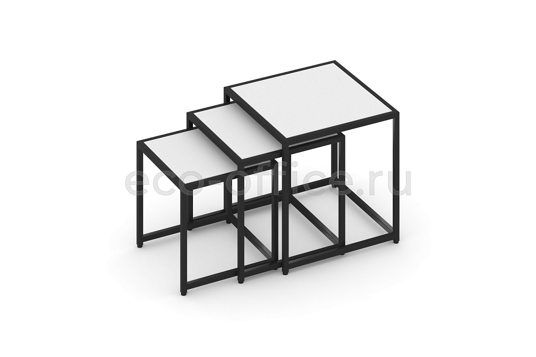 Стол журнальный LOFT VR.L-SJK-50 Белый бриллиант / Чёрный металл  стоимость