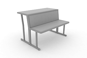 Комплект скамья со столом DESK DKN-1100LS Серый / Серый металл фото