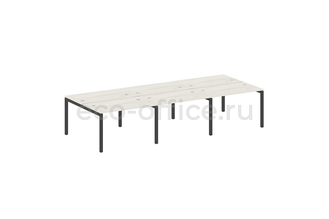 Рабочая станция на 6 рабочих мест METAL SYSTEM QUATTRO 5x5 50БП.СМ-6.2 Дуб Наварра / Антрацит металл   стоимость