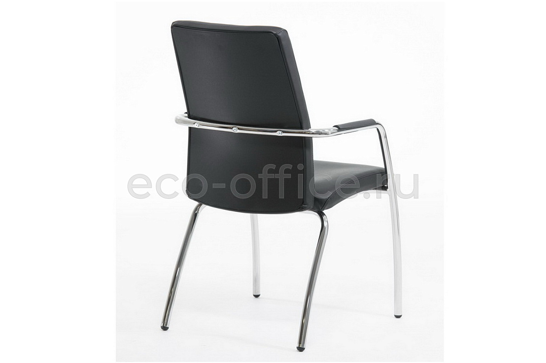 Конференц-кресло Profoffice WELL SEAT на 4 опорах Чёрная экокожа  стоимость