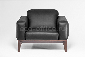 Кресло FIOTTO 1 Dakota black Dollaro black tobacco Чёрная кожа фото