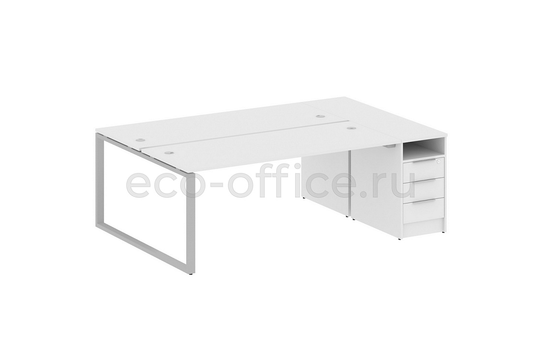 Рабочая станция с опорной тумбой METAL SYSTEM STYLE БО.РС-СТП-2.5 Белый / Серый металл  стоимость