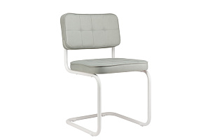 Конференц-кресло ECO-CHAIR COLOMBO Comfort CLM-05 Серый велюр / Белый металл фото