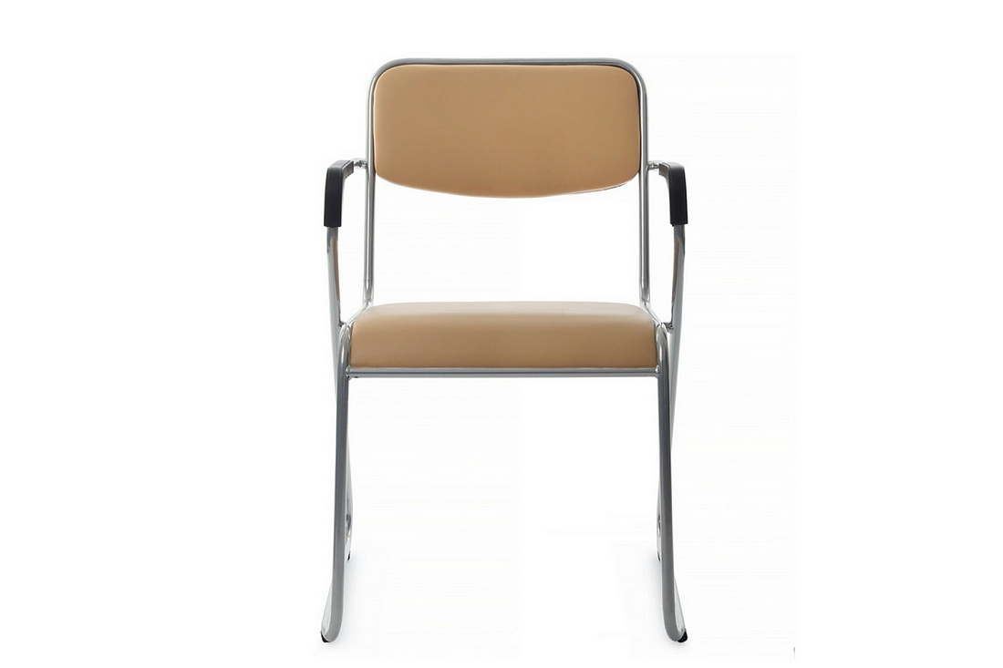 кресло rv chair nix plus omkl-04 бежевая экокожа / хром металл фото