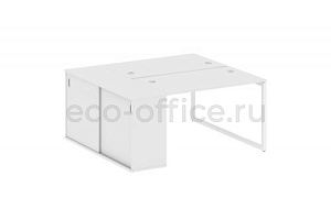 Рабочая станция с опорным шкафом-купе METAL SYSTEM QUATTRO 4x4 40БО.РС-СШК-1.2 Белый / Белый металл фото