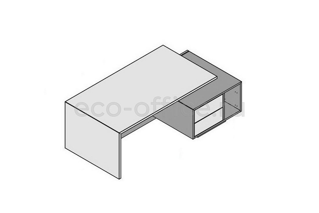 Стол правосторонний с тумбой и отсеком для процессора (меламин) ELITE 174165 Light Poplar / Black  стоимость