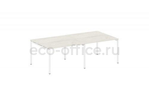 Стол переговорный (2 столешницы) METAL SYSTEM QUATTRO 4x4 40БП.ПРГ-2.2 Дуб Наварра / Белый металл фото