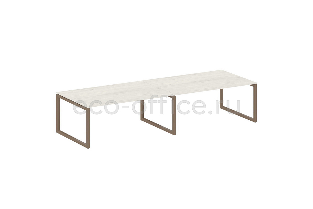 Стол переговорный (2 столешницы) METAL SYSTEM QUATTRO 5x5 50БО.ПРГ-2.5 Дуб Наварра / Мокко металл  стоимость