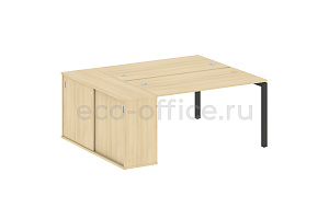 Рабочая станция с опорным шкафом-купе METAL SYSTEM QUATTRO 5X5 50БП.РС-СШК-1.3 Акация Лорка / Антрацит металл фото