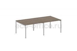 Стол переговорный (2 столешницы) METAL SYSTEM QUATTRO 4x4 40БП.ПРГ-2.2 Вяз Благородный / Серый металл фото