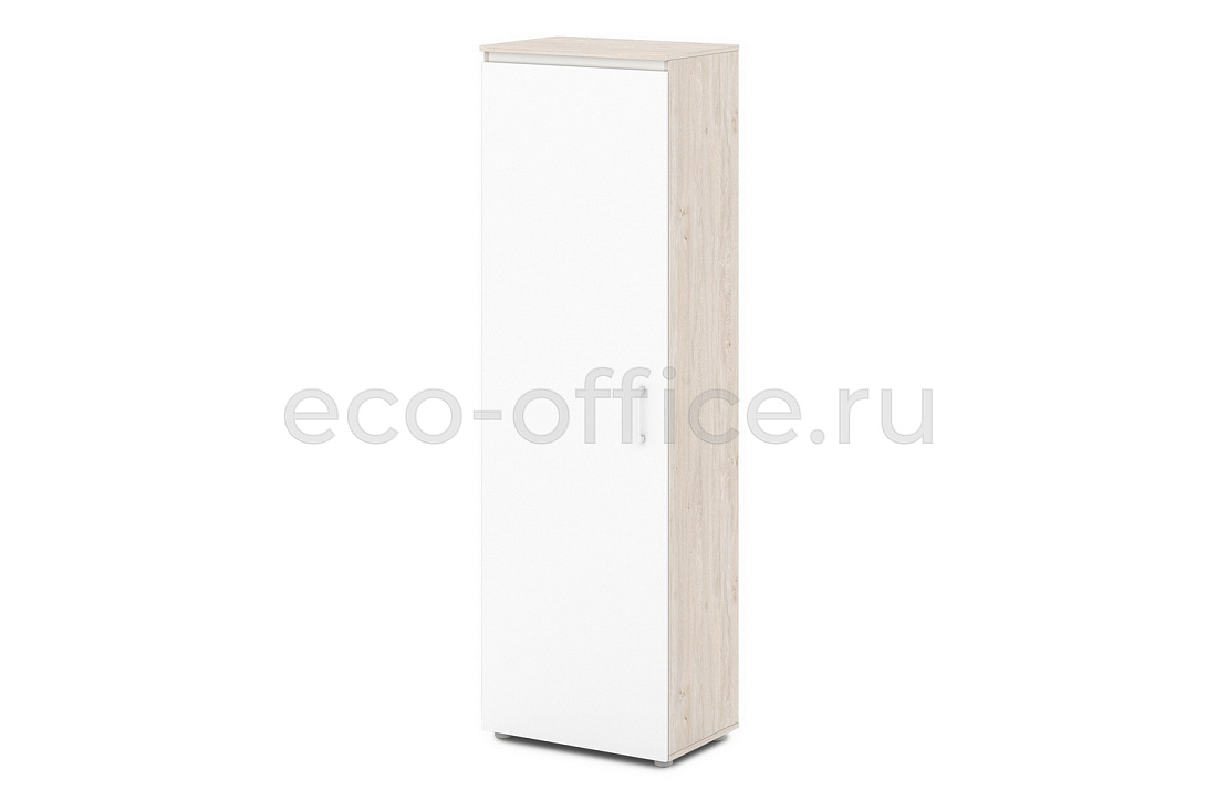 Шкаф для одежды узкий SENTIDA S-751 Дуб Верцаска светлый / Дуб Верцаска светлый / Белый  стоимость