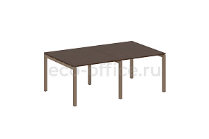 Стол переговорный (2 столешницы) METAL SYSTEM QUATTRO 5x5 50БП.ПРГ-2.1 Венге Цаво / Мокко металл фото