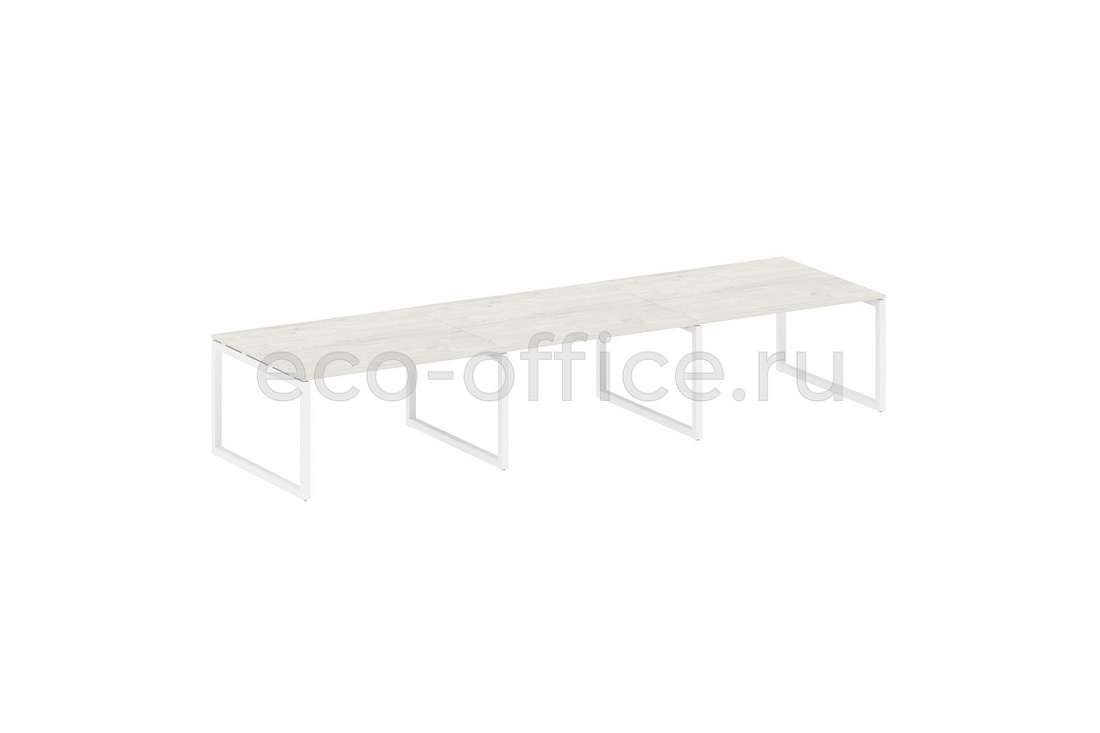 Стол переговорный (3 столешницы) METAL SYSTEM QUATTRO 5x5 50БО.ПРГ-3.3 Дуб Наварра / Белый металл  стоимость