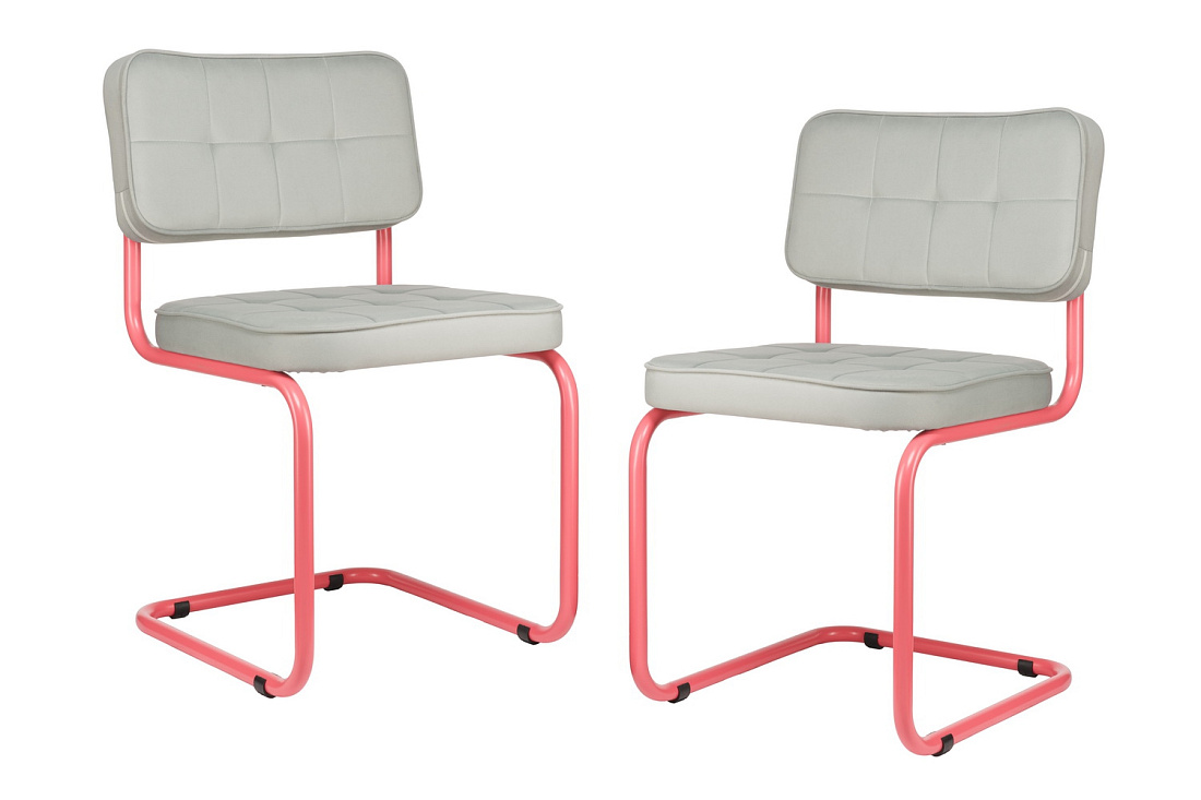 комплект конференц-кресел eco-chair colombo comfort clm-05 серый велюр / винтажная роза металл фото
