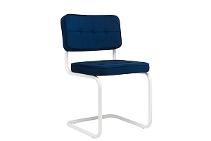 Конференц-кресло ECO-CHAIR COLOMBO Comfort CLM-05 Синий велюр / Белый металл фото