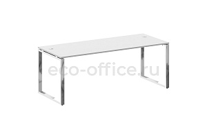 Стол рабочий руководителя METAL SYSTEM DIRECT БО.СРР-6.8 Белый / Нержавеющая сталь фото