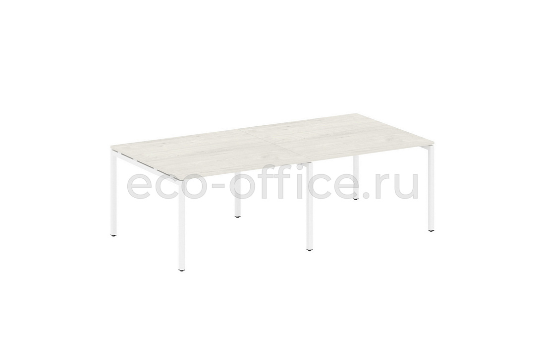 Стол переговорный (2 столешницы) METAL SYSTEM QUATTRO 4x4 40БП.ПРГ-2.2 Дуб Наварра / Белый металл  стоимость
