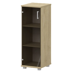 Стеллаж низкий узкий закрытый со стеклянным фасадом Protech "НТ-440;НТ-601стл" Баттл Рок фото