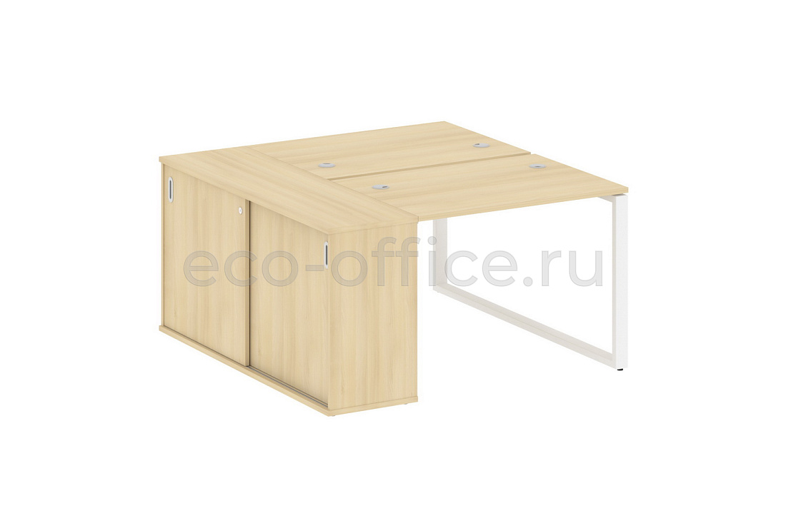 Рабочая станция с опорным шкафом-купе METAL SYSTEM STYLE БО.РС-СШК-1.1 Акация Лорка / Белый металл  стоимость