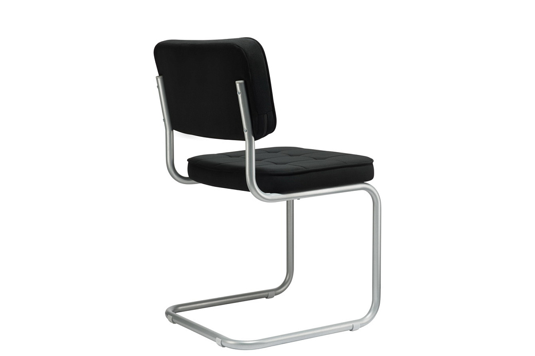 конференц-кресло eco-chair colombo comfort clm-05 черный велюр / серый металл фото