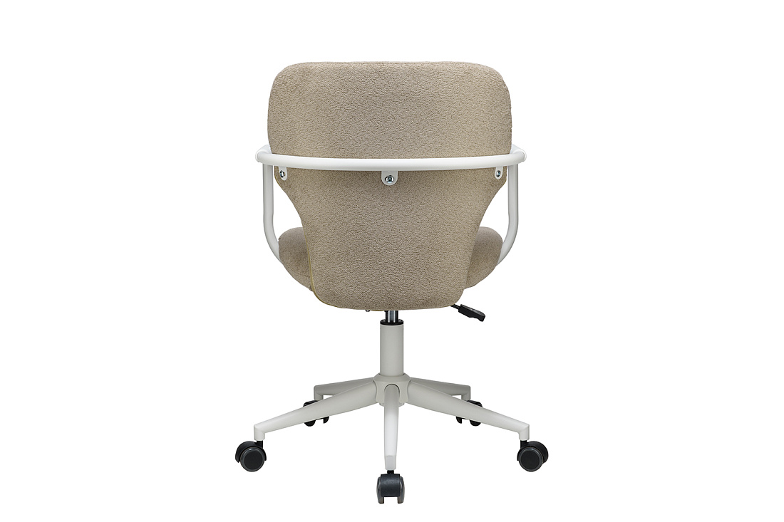 кресло eco-chair patrick w-237 бежевая ткань / белый каркас фото