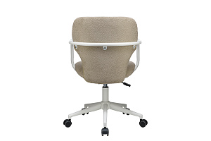 Кресло ECO-CHAIR PATRICK W-237 Бежевая ткань / Белый каркас фото
