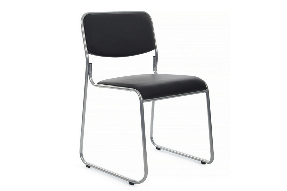 кресло rv chair nix omkl-01 чёрная экокожа / хром металл фото