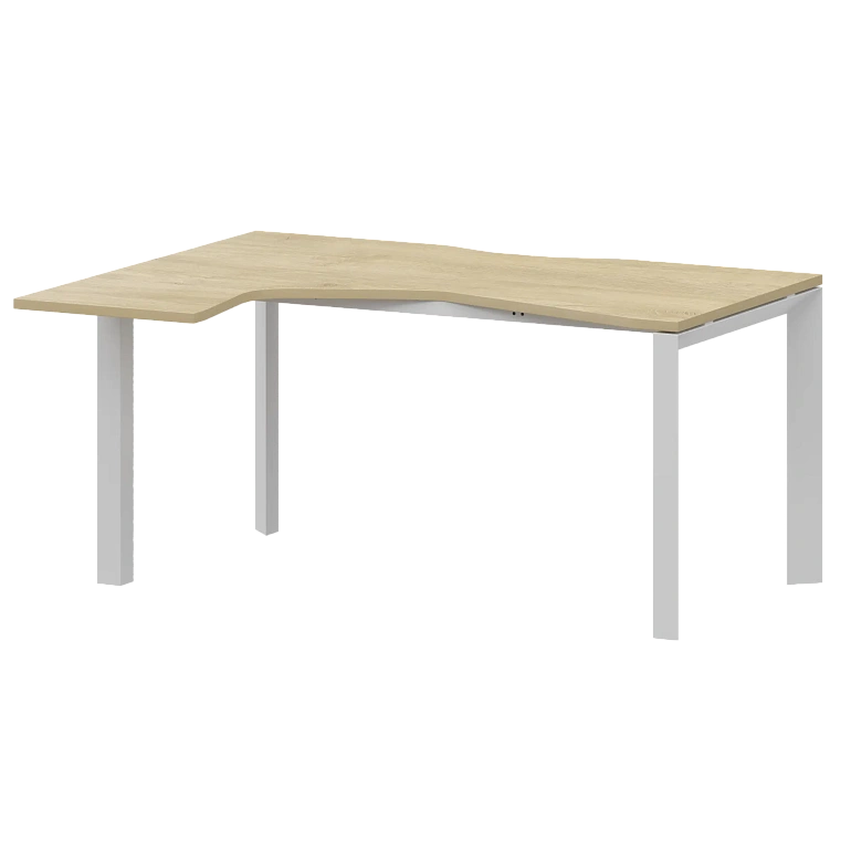 стол эргономичный левый на металлокаркасе protech нтмп.п-040.лв баттл рок/белый фото