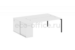 Рабочая станция с опорным шкафом-купе METAL SYSTEM QUATTRO 4x4 40БП.РС-СШК-1.5 Белый / Антрацит металл фото