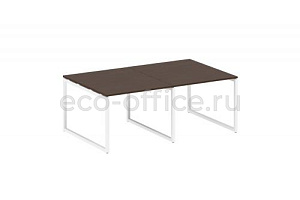Стол переговорный (2 столешницы) METAL SYSTEM QUATTRO 4x4 40БО.ПРГ-2.1 Венге Цаво / Белый металл фото