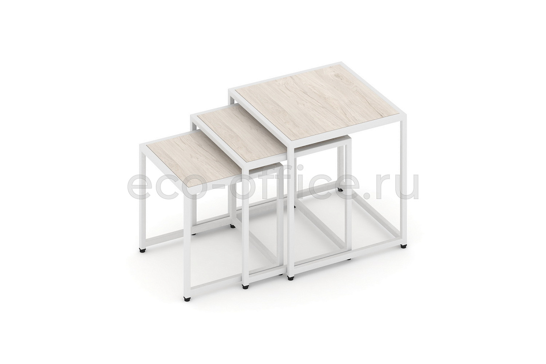 Стол журнальный LOFT VR.L-SJK-40 Денвер Светлый / Белый металл  стоимость