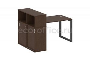 Стол письменный с опорным шкафом-купе METAL SYSTEM QUATTRO 5x5 50БО.РС-СШК-3.2 Венге Цаво / Антрацит металл фото