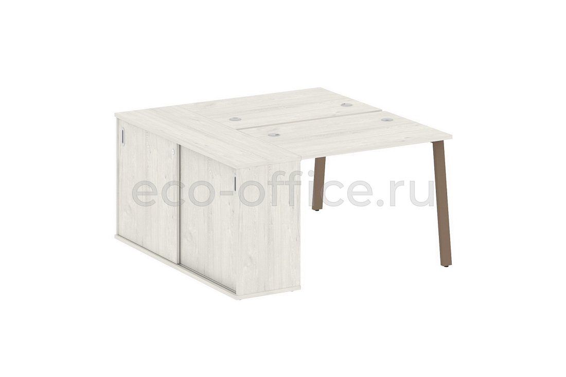 Рабочая станция с опорным шкафом-купе METAL SYSTEM STYLE БА.РС-СШК-1.1 Дуб Наварра / Мокко металл  стоимость